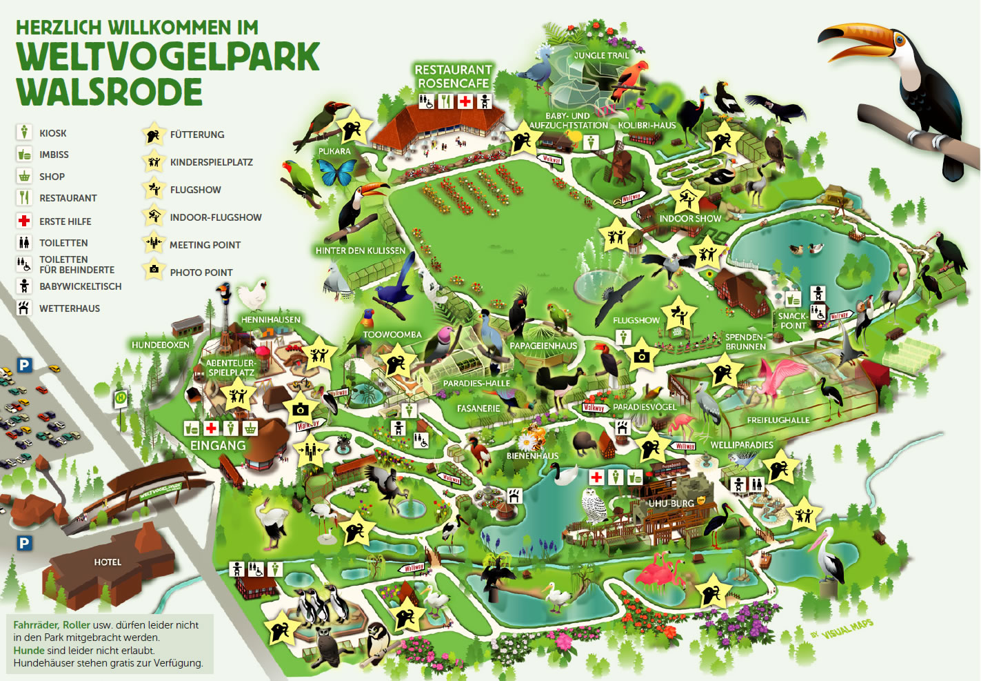 Parkmaps / Parkplan / Plattegrond - Weltvogelpark Walsrode |  Freizeitpark-Welt.de