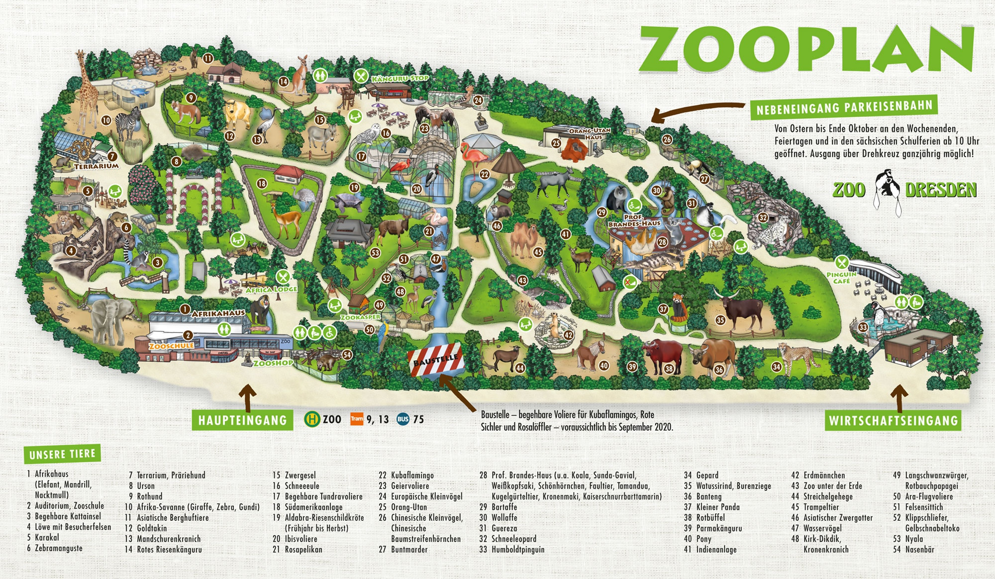 Parkmaps / Parkplan / Plattegrond - Zoo Dresden | Freizeitpark-Welt.de